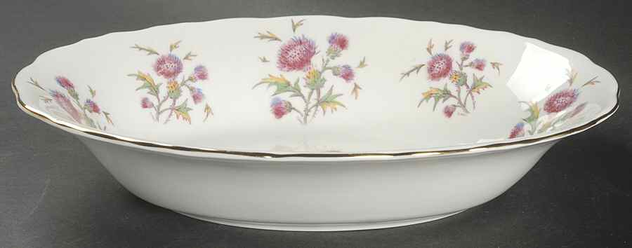 Thistle 10" Oval Vegetable Bowl by Royal Cauldon-1