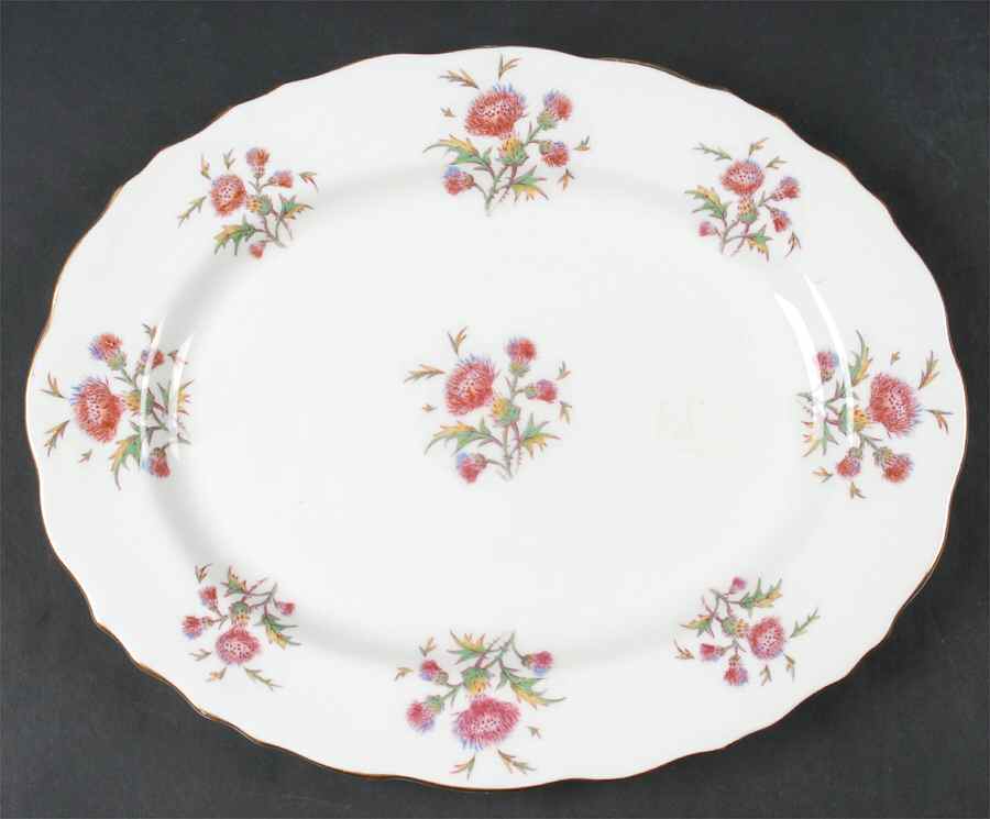 Thistle 12" Oval Serving Platter by Royal Cauldon-1