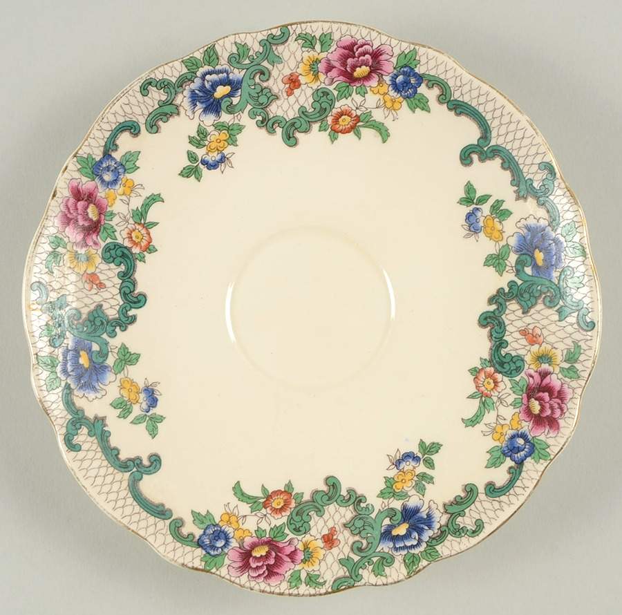 Victoria (Scalloped, Gold Trim) Saucer for Oversized Cup by Royal Cauldon-1
