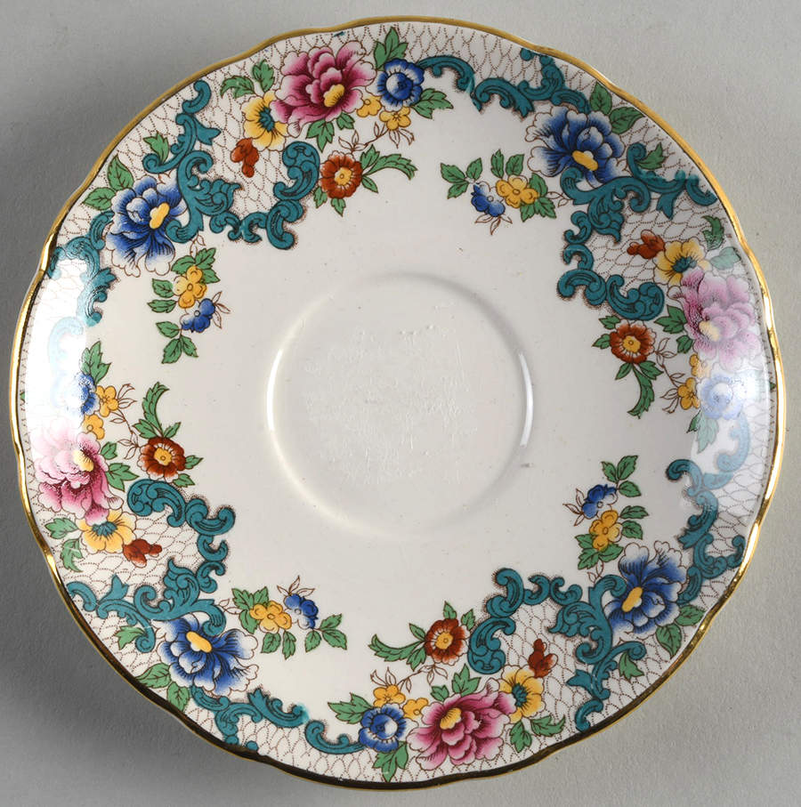 Victoria (Scalloped, Gold Trim) Saucer by Royal Cauldon-1