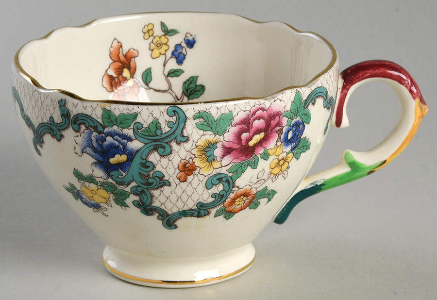 Victoria (Scalloped, Gold Trim) Footed Cup by Royal Cauldon-1