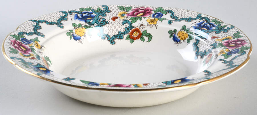 Victoria (Scalloped, Gold Trim) Muffin Dish No Lid by Royal Cauldon-1