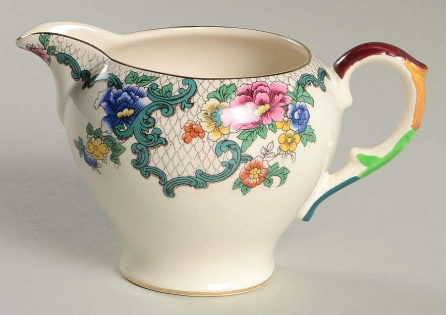 Victoria (Scalloped, Gold Trim) Creamer by Royal Cauldon-1