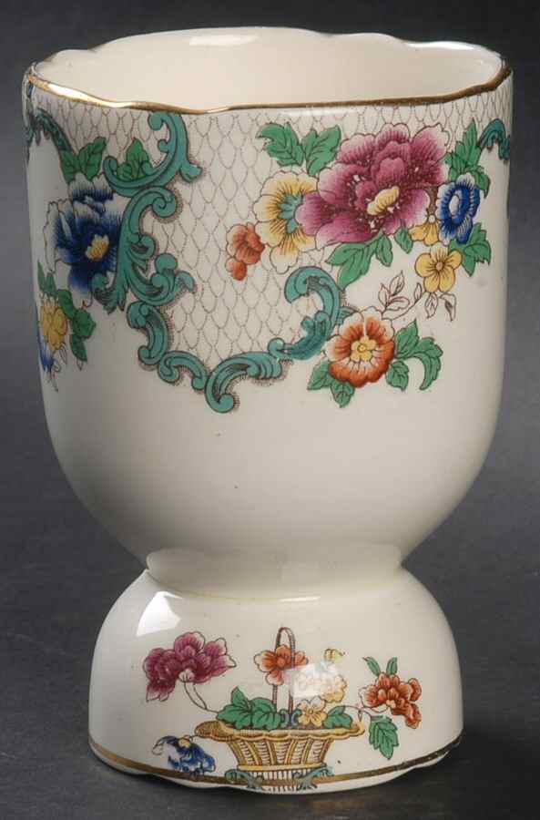 Victoria (Scalloped, Gold Trim) Double Egg Cup by Royal Cauldon-1