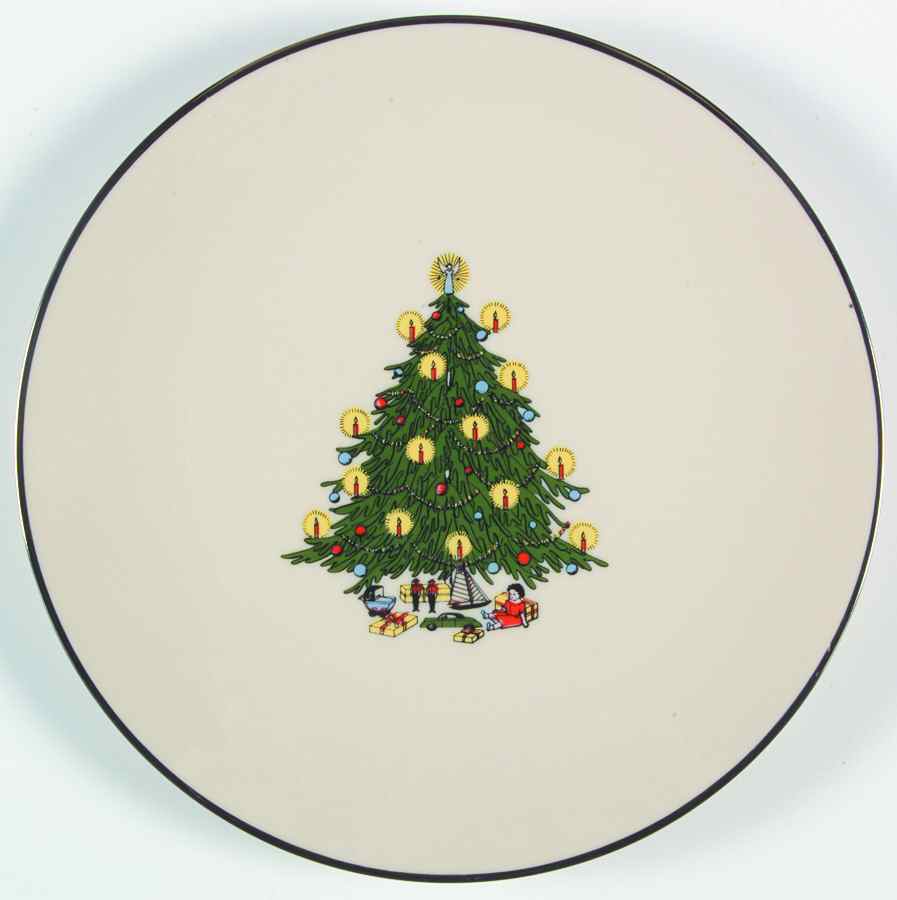 Christmas (Platinum Trim) Salad Plate by Royal Devon-1