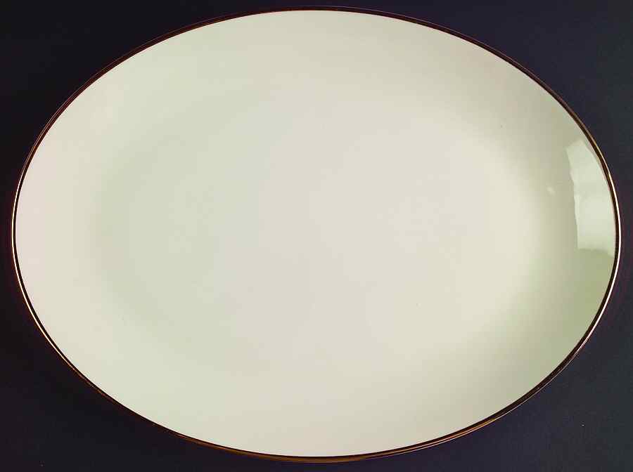 Simplicity Gold 14" Oval Serving Platter by Royal Devon-1
