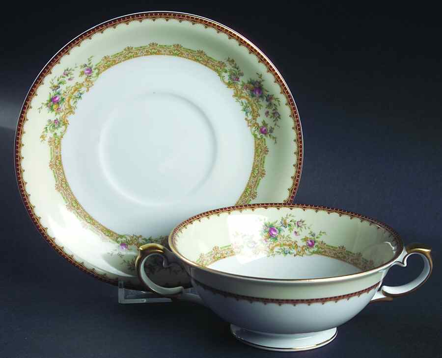 Adrian Footed Cream Soup Bowl & Saucer Set by Royal Embassy-1