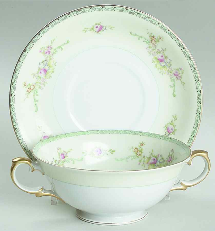 Hudson Footed Cream Soup Bowl & Saucer Set by Royal Embassy-1