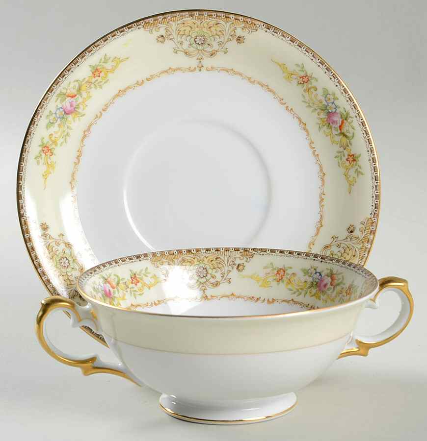 Jackson Footed Cream Soup Bowl & Saucer Set by Royal Embassy-1