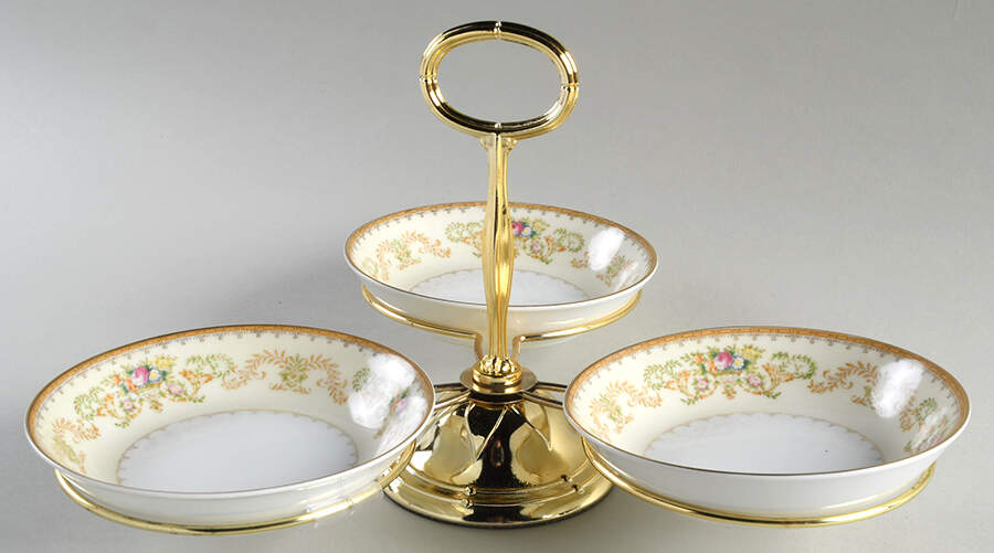Pueblo 7" x 12" 3-Part Relish & Metal Stand (FR) HC by Royal Embassy-1