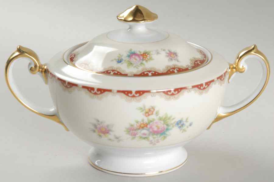 Rutland (Smooth Verge, Japan) Sugar Bowl & Lid by Royal Embassy-1