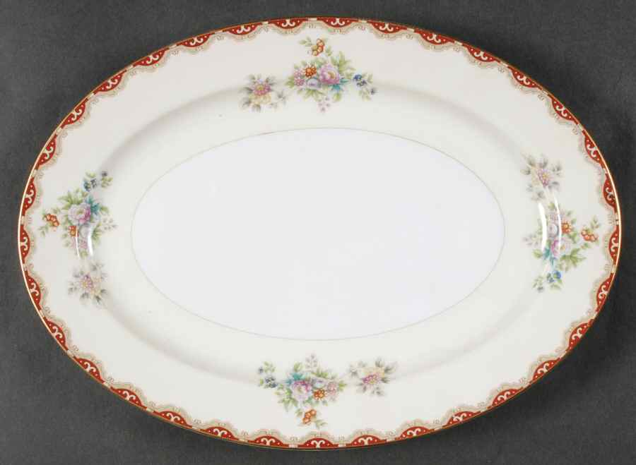 Rutland (Smooth Verge, Japan) 12" Oval Serving Platter by Royal Embassy-1