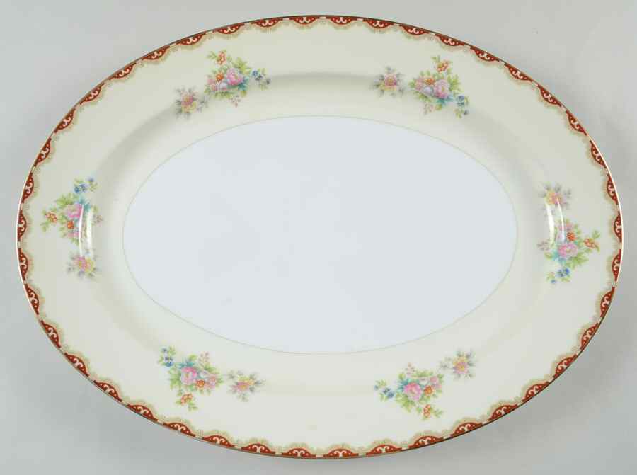 Rutland (Smooth Verge, Japan) 16" Oval Serving Platter by Royal Embassy-1