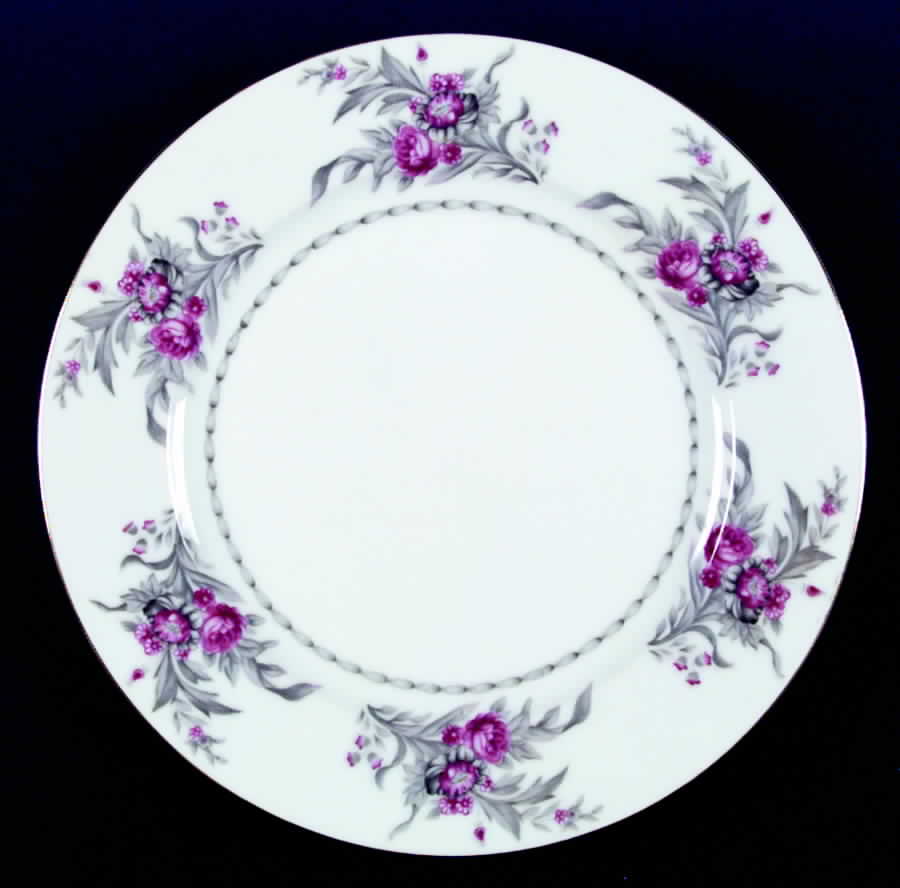 Saratoga (Red & Gray Flowers) Dinner Plate by Royal Embassy-1
