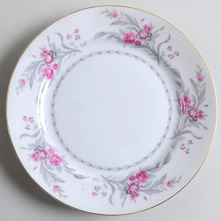 Saratoga (Red & Gray Flowers) Salad Plate by Royal Embassy-1