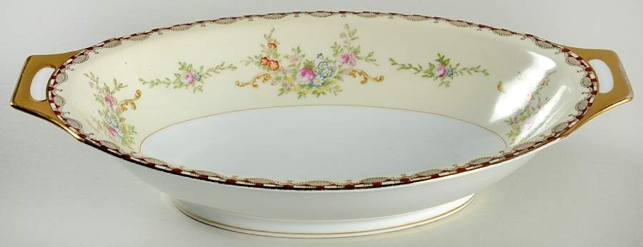 Saratoga (Multicolor Flowers) 11" Oval Vegetable Bowl by Royal Embassy-1