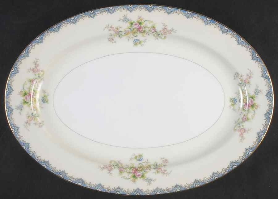 Seneca Blue 12" Oval Serving Platter by Royal Embassy-1