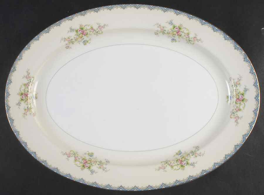 Seneca Blue 16" Oval Serving Platter by Royal Embassy-1