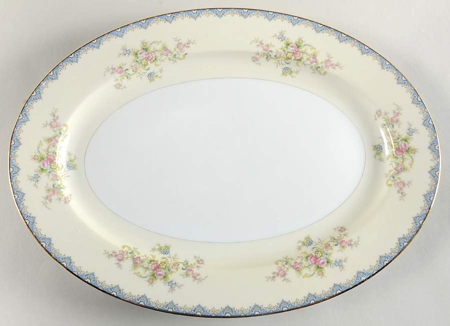 Seneca Blue 14" Oval Serving Platter by Royal Embassy-1