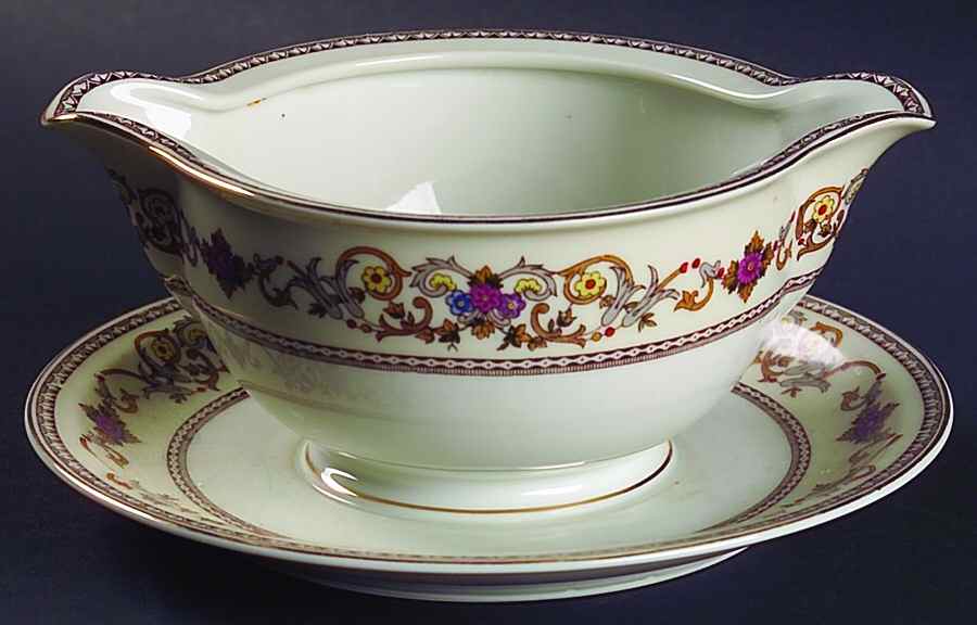 Wheeling (Japan) Gravy Boat with Attached Underplate by Royal Embassy-1