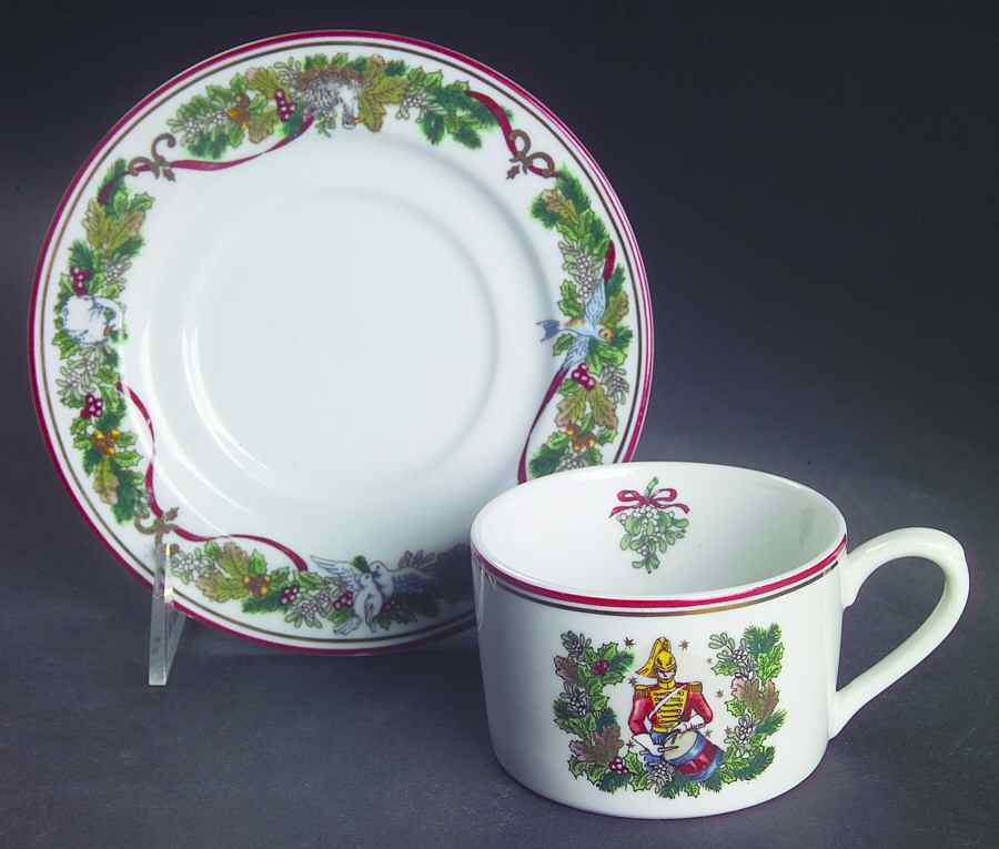 All The Days of Christmas Flat Cup & Saucer Set by Royal Gallery-1