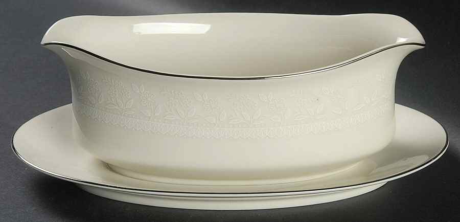 Gallia Gravy Boat with Attached Underplate by Royal Gallery-1