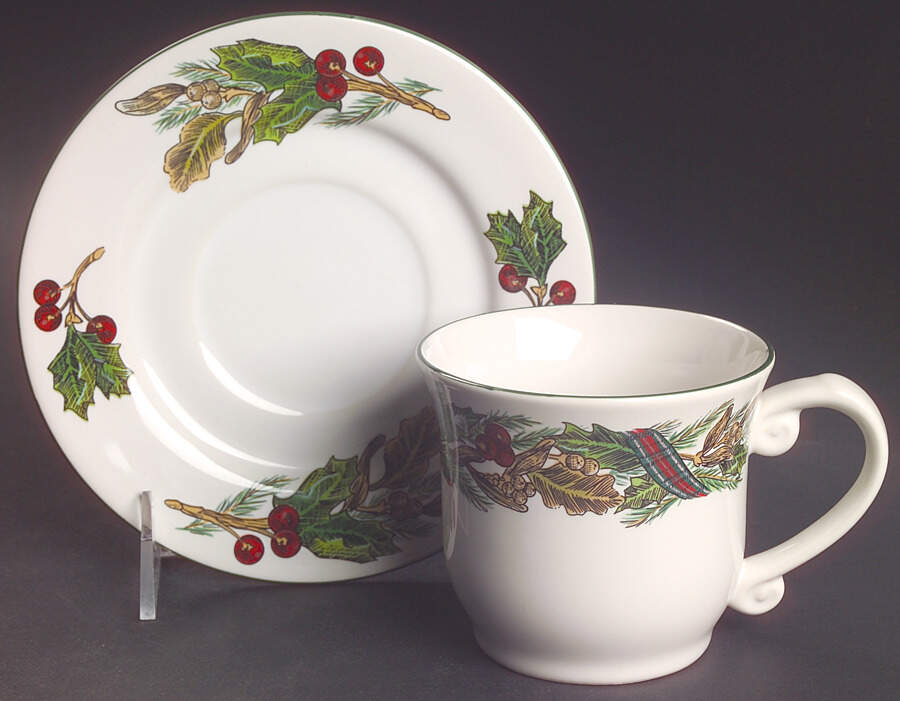 Garland Flat Cup & Saucer Set by Royal Gallery-1