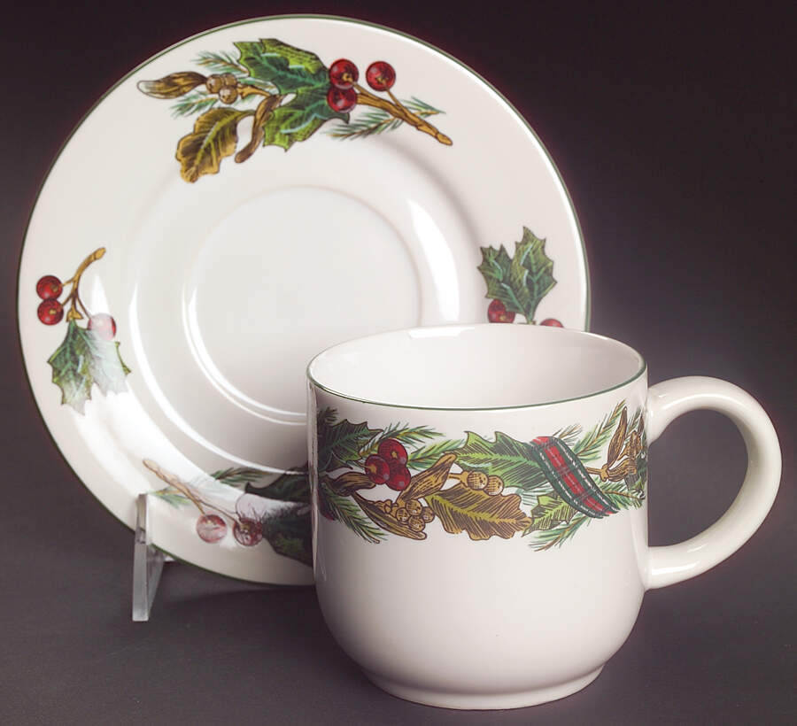Garland Flat Cup & Saucer Set by Royal Gallery-1