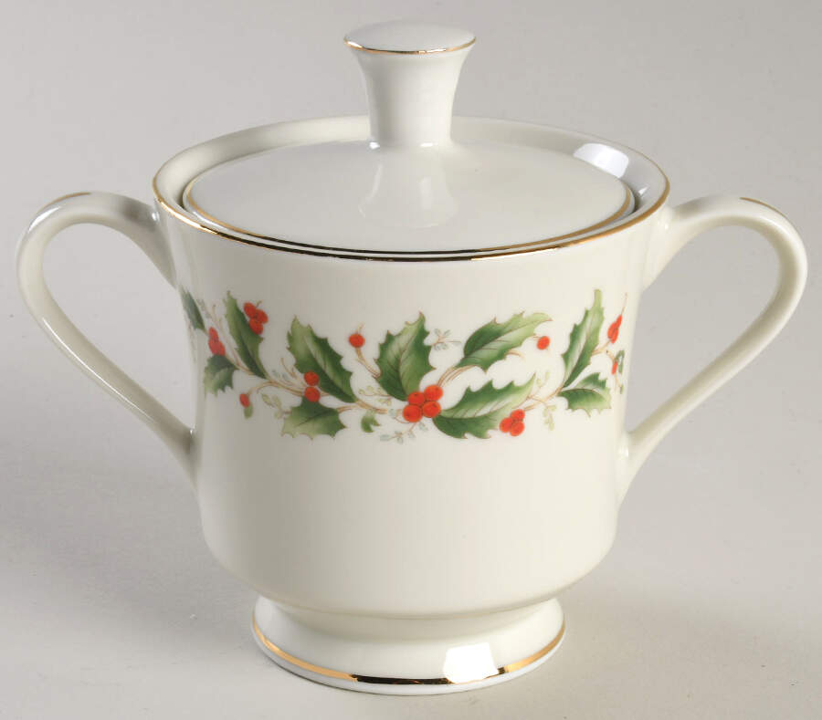 Holly Sugar Bowl & Lid by Royal Gallery-1