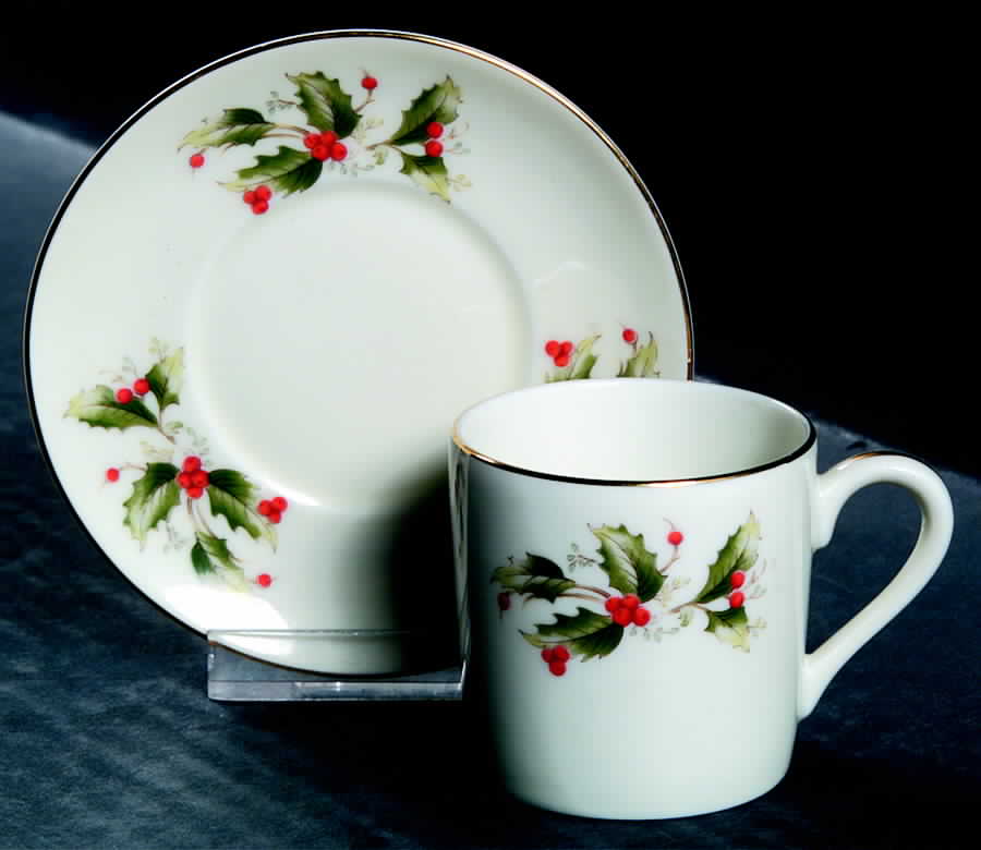Holly Flat Demitasse Cup & Saucer Set by Royal Gallery-1