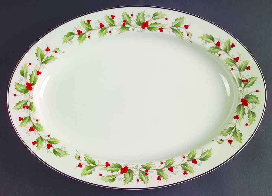 Holly 14" Oval Serving Platter by Royal Gallery-1