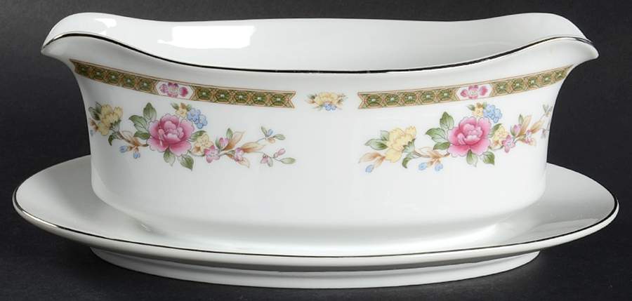 Spring Garden Gravy Boat with Attached Underplate by Royal Gallery-1