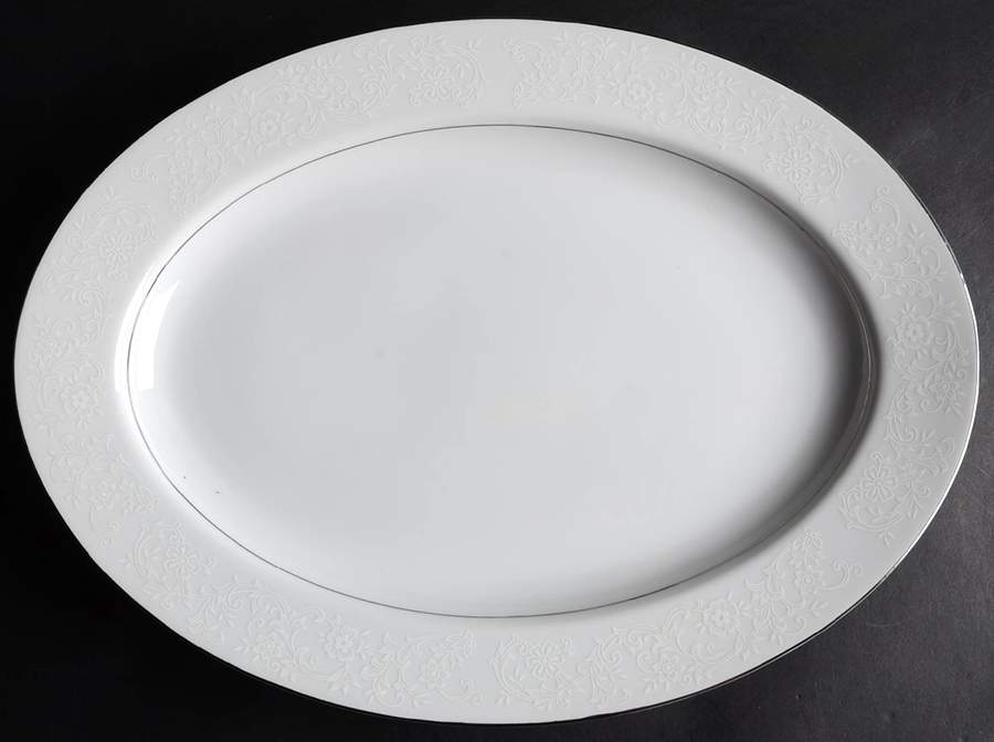 Winter Snow 14" Oval Serving Platter by Royal Gallery-1
