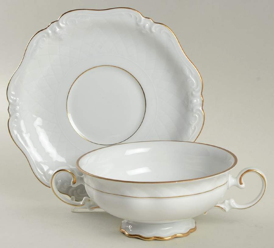 A1029 Footed Cream Soup Bowl & Saucer Set by Royal Heidelberg-1