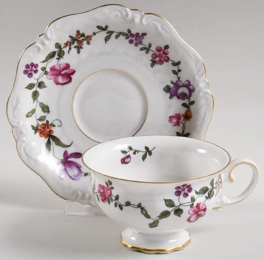 Carola Footed Cup & Saucer Set by Royal Heidelberg-1