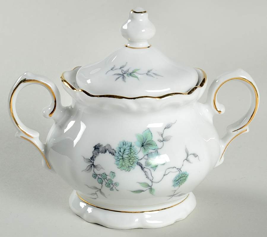 Green Ming Sugar Bowl & Lid by Royal Heidelberg-1