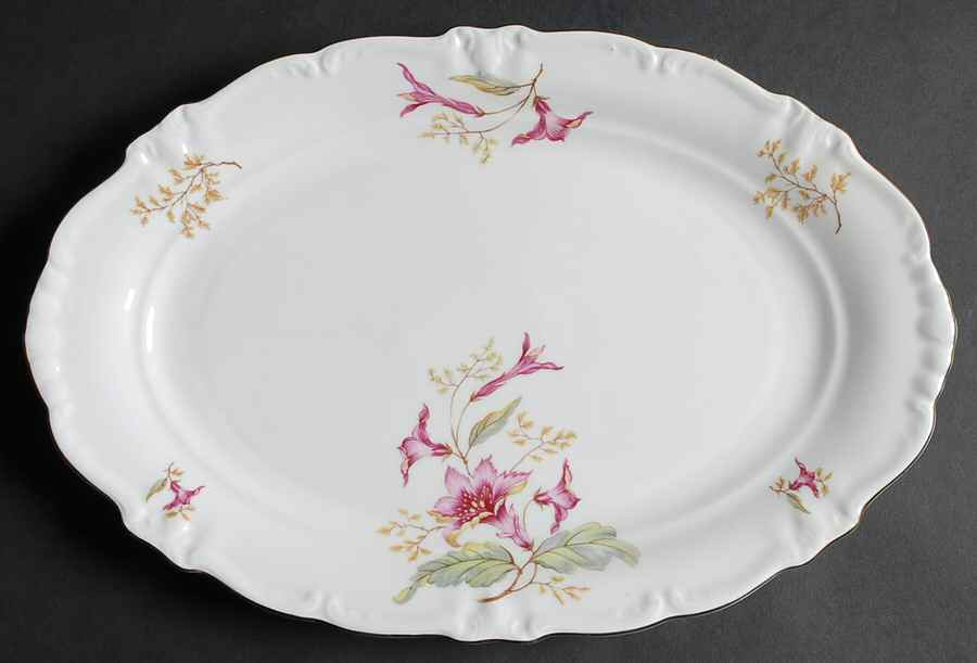 Hibiscus 13" Oval Serving Platter by Royal Heidelberg-1