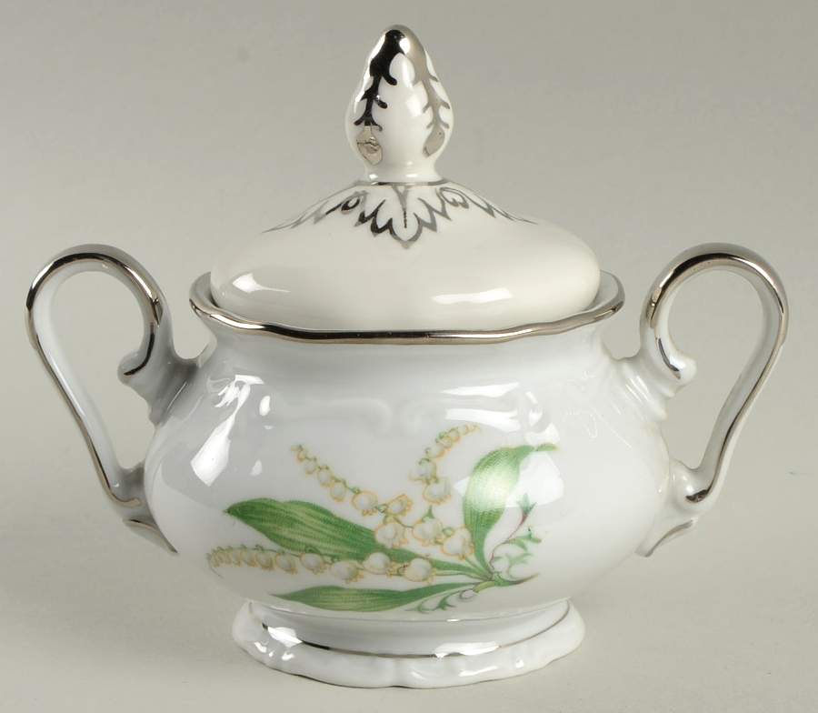 Lilly Lily of The Valley Mini Sugar Bowl & Lid by Royal Heidelberg-1