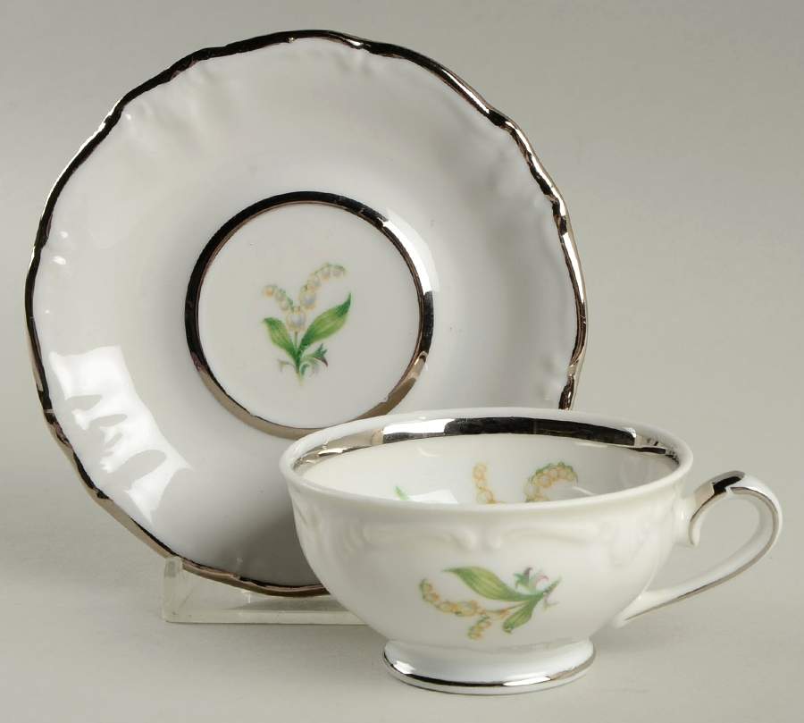Lilly Lily of The Valley Footed Demitasse Cup & Saucer Set by Royal Heidelberg-1