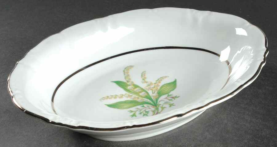 Lilly Lily of The Valley 9" Oval Vegetable Bowl by Royal Heidelberg-1