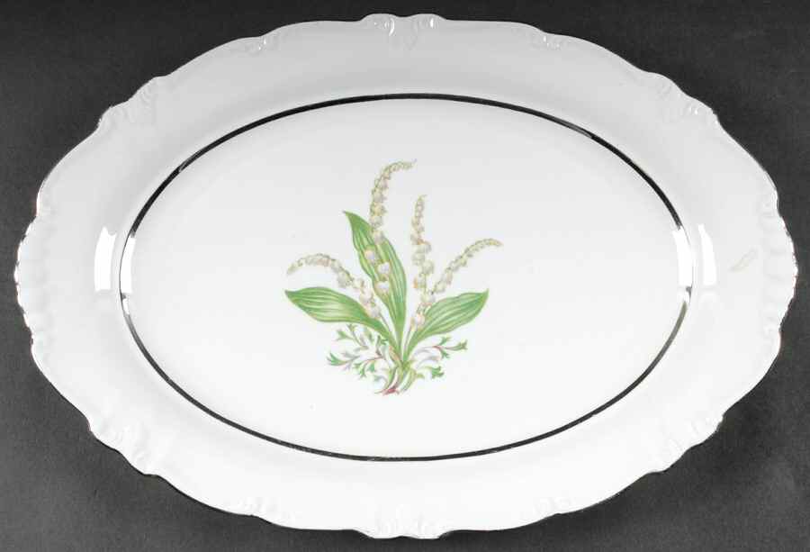 Lilly Lily of The Valley 15" Oval Serving Platter by Royal Heidelberg-1