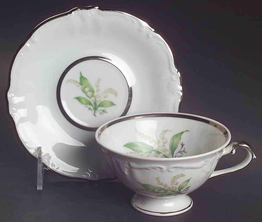 Lilly Lily of The Valley Footed Cup & Saucer Set by Royal Heidelberg-1