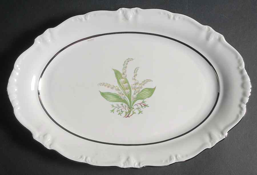 Lilly Lily of The Valley 12" Oval Serving Platter by Royal Heidelberg-1
