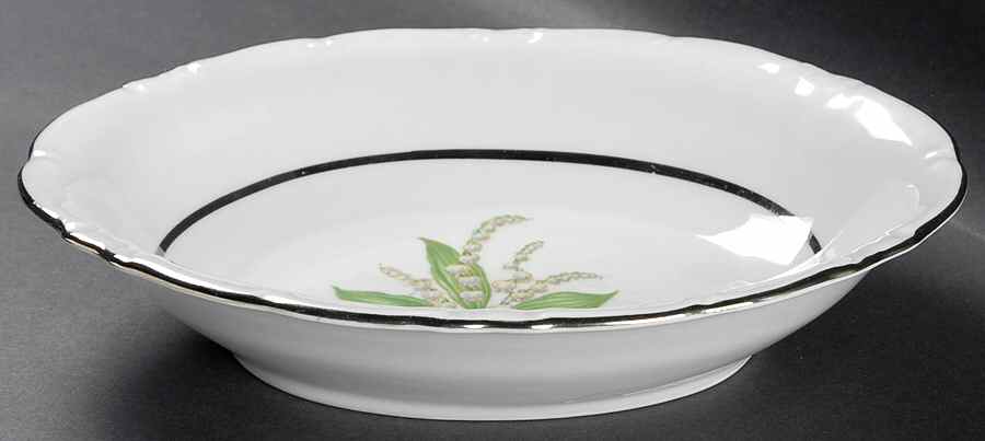Lilly Lily of The Valley 10" Oval Vegetable Bowl by Royal Heidelberg-1