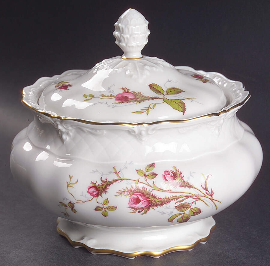 Rose Brier (White) Mini Round Covered Vegetable by Royal Heidelberg-1