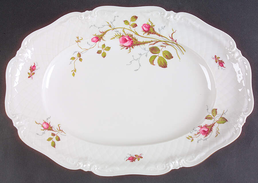Rose Brier (White) 15" Oval Serving Platter by Royal Heidelberg-1