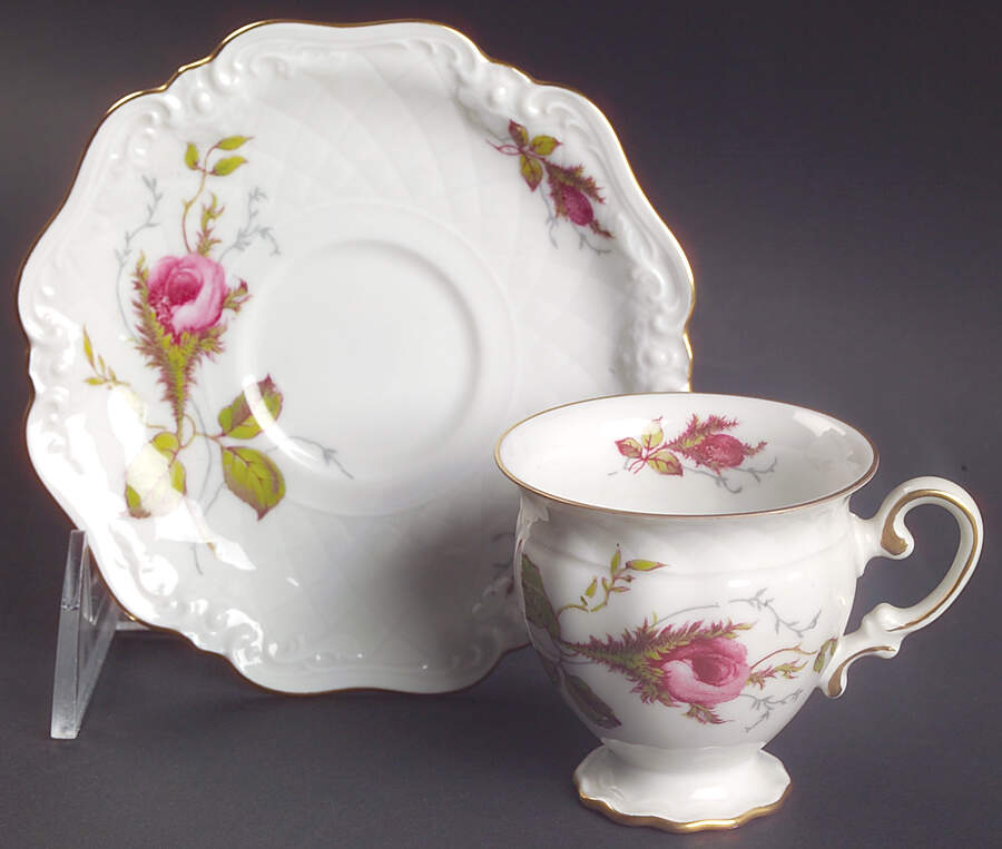 Rose Brier (White) Footed Demitasse Cup & Saucer Set by Royal Heidelberg-1