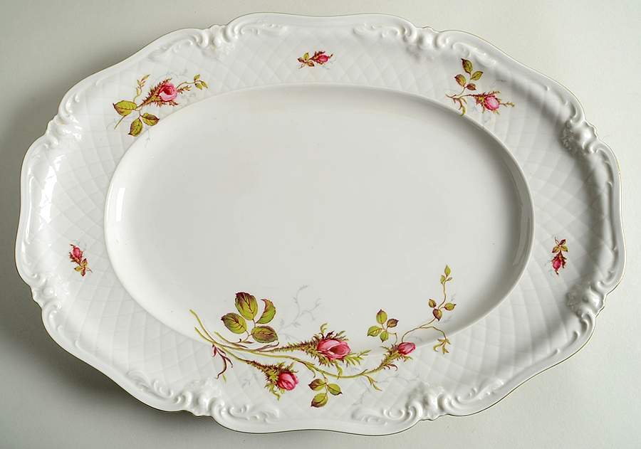 Rose Brier (White) 17" Oval Serving Platter by Royal Heidelberg-1