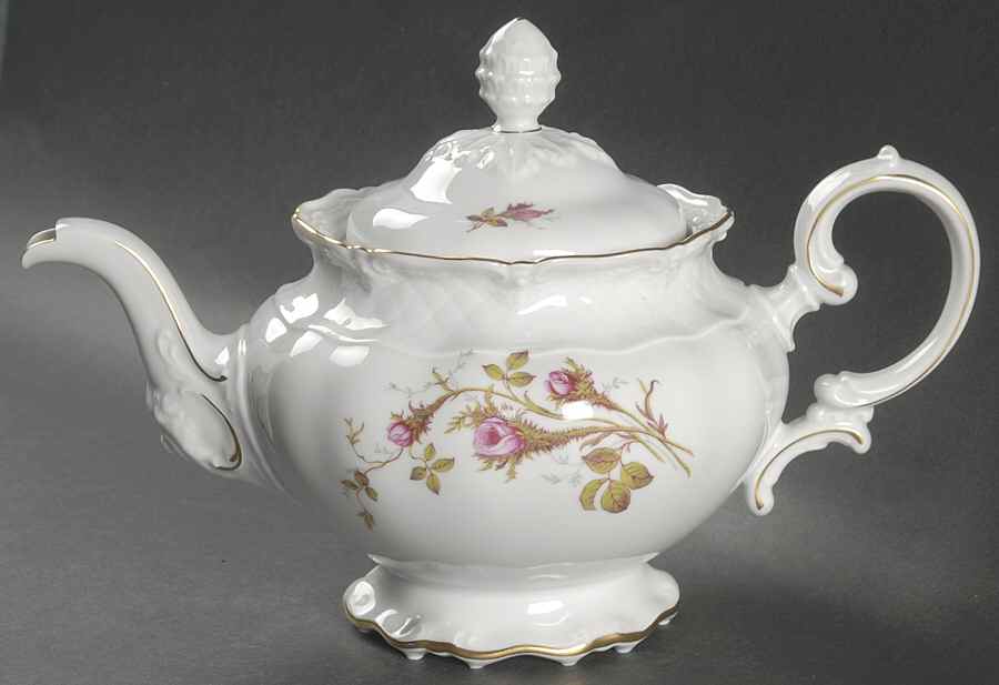 Rose Brier (White) Teapot & Lid by Royal Heidelberg-1