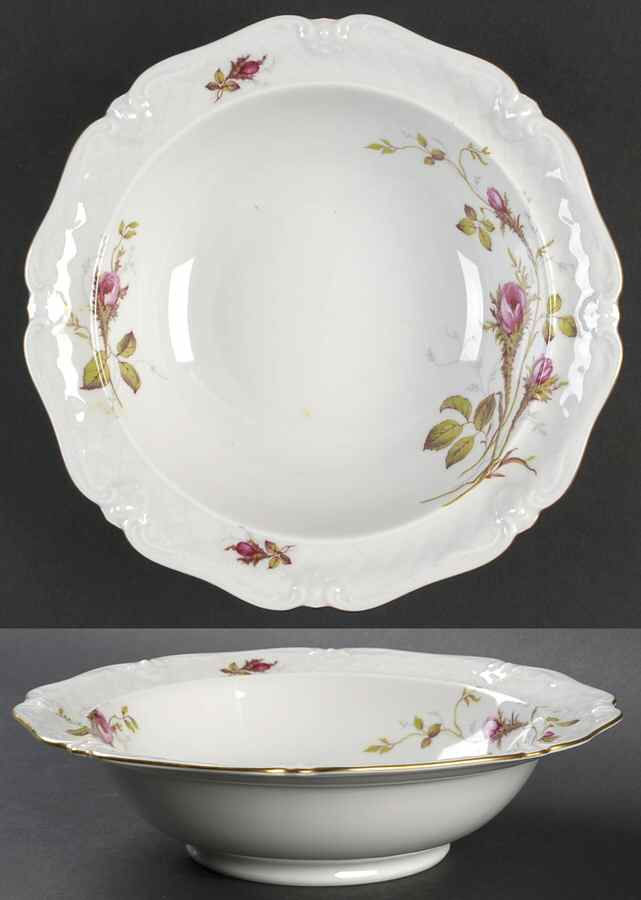 Rose Brier (White) 9" Round Vegetable Bowl by Royal Heidelberg-1